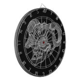 Skull Devil head Black and white Design Dartbord (Voorkant Links)
