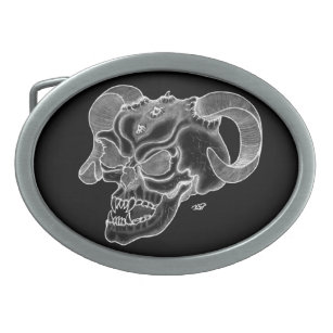 Skull Devil head Black and white Design Gesp
