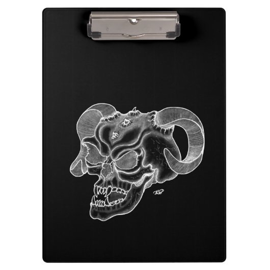 Skull Devil head Black and white Design Klembord (Voorkant)