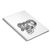 Skull Devil head Black and white Design Notitieboek (Rechterzijde)