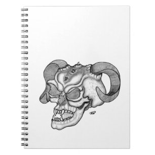 Skull Devil head Black and white Design Notitieboek