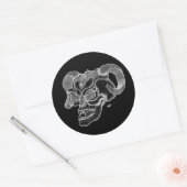 Skull Devil head Black and white Design Ronde Sticker (Envelop)