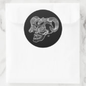 Skull Devil head Black and white Design Ronde Sticker (Tas)