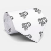 Skull Devil head Black and white Design Stropdas (Opgerold)