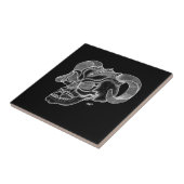 Skull Devil head Black and white Design Tegeltje (Zijkant)