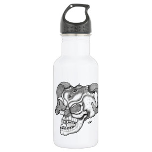 Skull Devil head Black and white Design Waterfles