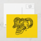 Skull Devil head Black and Yellow Design Briefkaart (Voorkant / Achterkant)
