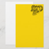 Skull Devil head Black and Yellow Design Briefpapier (Voorkant / Achterkant)