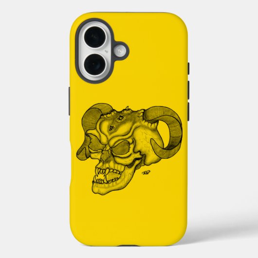 Skull Devil head Black and Yellow Design Case-Mate iPhone Case (Achterkant)