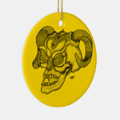 Skull Devil head Black and Yellow Design Keramisch Ornament (Rechts)