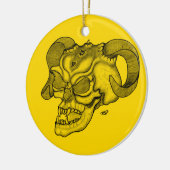 Skull Devil head Black and Yellow Design Keramisch Ornament (Links)
