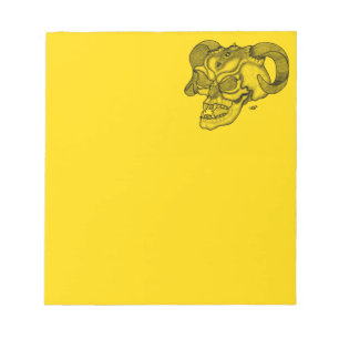 Skull Devil head Black and Yellow Design Notitieblok