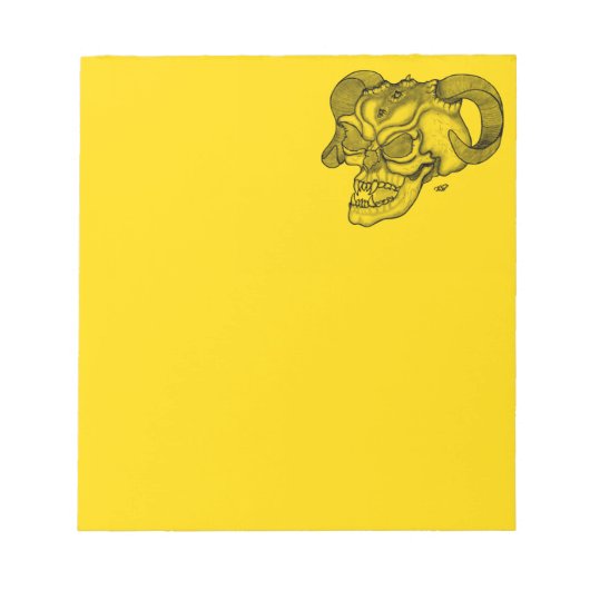 Skull Devil head Black and Yellow Design Notitieblok (Voorkant)