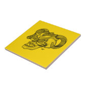 Skull Devil head Black and Yellow Design Tegeltje (Zijkant)