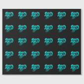 Skull Devil Head Black en Green Design Cadeaupapier (Vlak)