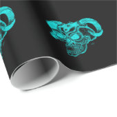Skull Devil Head Black en Green Design Cadeaupapier (Rol Hoek)