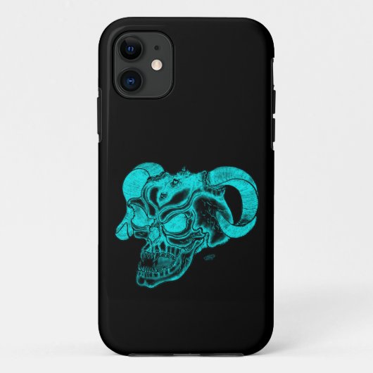 Skull Devil head Black en Green Design Case-Mate iPhone Case (Achterkant)