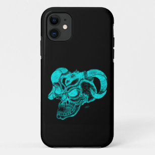 Skull Devil head Black en Green Design iPhone 11 Hoesje