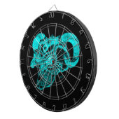 Skull Devil Head Black en Green Design Dartbord (Voorkant Rechts)