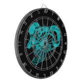 Skull Devil Head Black en Green Design Dartbord (Voorkant Links)