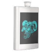 Skull Devil Head Black en Green Design Heupfles (Rechts)