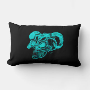 Skull Devil Head Black en Green Design Kussen