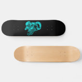 Skull Devil Head Black en Green Design Persoonlijk Skateboard (Horizontaal)