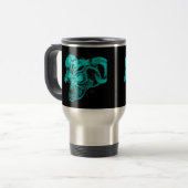 Skull Devil Head Black en Green Design Reisbeker (Voorkant links)