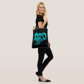 Skull Devil Head Black en Green Design Tote Bag (Op model)
