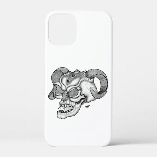 Skull Devil Head Black en White Design Case-Mate iPhone Case (Achterkant)