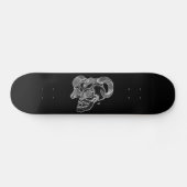 Skull Devil Head Black en White Design Skateboard (Horizontaal)