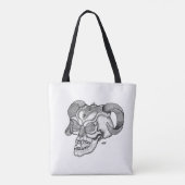 Skull Devil Head Black en White Design Tote Bag (Achterkant)