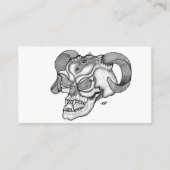 Skull Devil Head Black en White Design Visitekaartje (Achterkant)