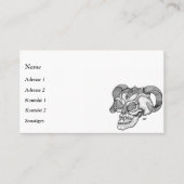 Skull Devil Head Black en White Design Visitekaartje (Voorkant)