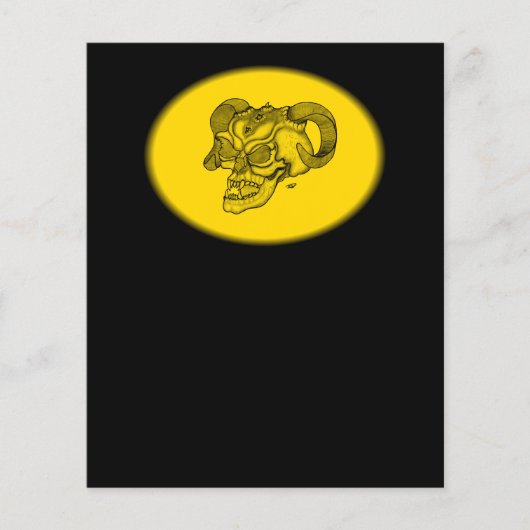 Skull Devil Head Black en Yellow Design Flyer (Voorkant)