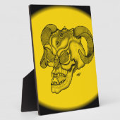Skull Devil Head Black en Yellow Design Fotoplaat (Zijkant)
