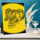 Skull Devil Head Black en Yellow Design Fotoplaat (Zijkant)
