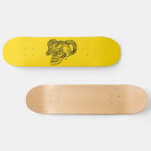 Skull Devil Head Black en Yellow Design Persoonlijk Skateboard (Horizontaal)