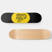 Skull Devil Head Black en Yellow Design Skateboard (Horizontaal)