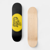 Skull Devil Head Black en Yellow Design Skateboard (Voorkant)
