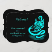 Skull - Devil Head met slang, voeg Jouw tekst Invi Kaart (Voorkant / Achterkant)