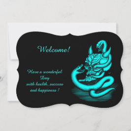 Skull - Devil Head met slang, voeg Jouw tekst Invi Kaart