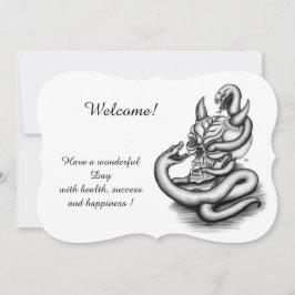 Skull - Devil Head met slang, voeg Jouw tekst toe Kaart