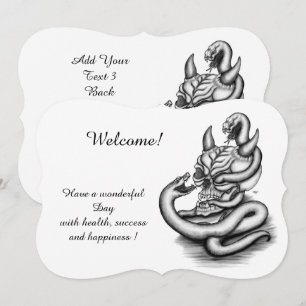 Skull - Devil Head met slang, voeg Jouw tekst toe Kaart