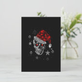 Skull Diamond Santa Hat Gifts Christmas Pajama Xma Kaart (Staand voorkant)