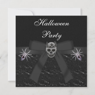 Skull Diamonds & Spider Jewels Halloween Party Kaart