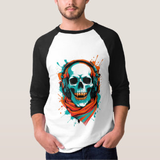 Skull DJ Headphones - Street Art Vibe Music T-shir T-shirt