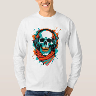 Skull DJ Headphones - Street Art Vibe Music T-shir T-shirt