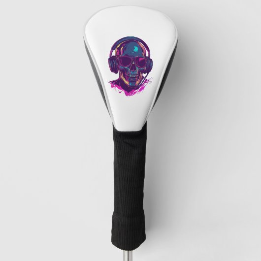 Skull DJ Vibes Golfheadcover (Voorkant)