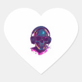 Skull DJ Vibes Hart Sticker (Voorkant)